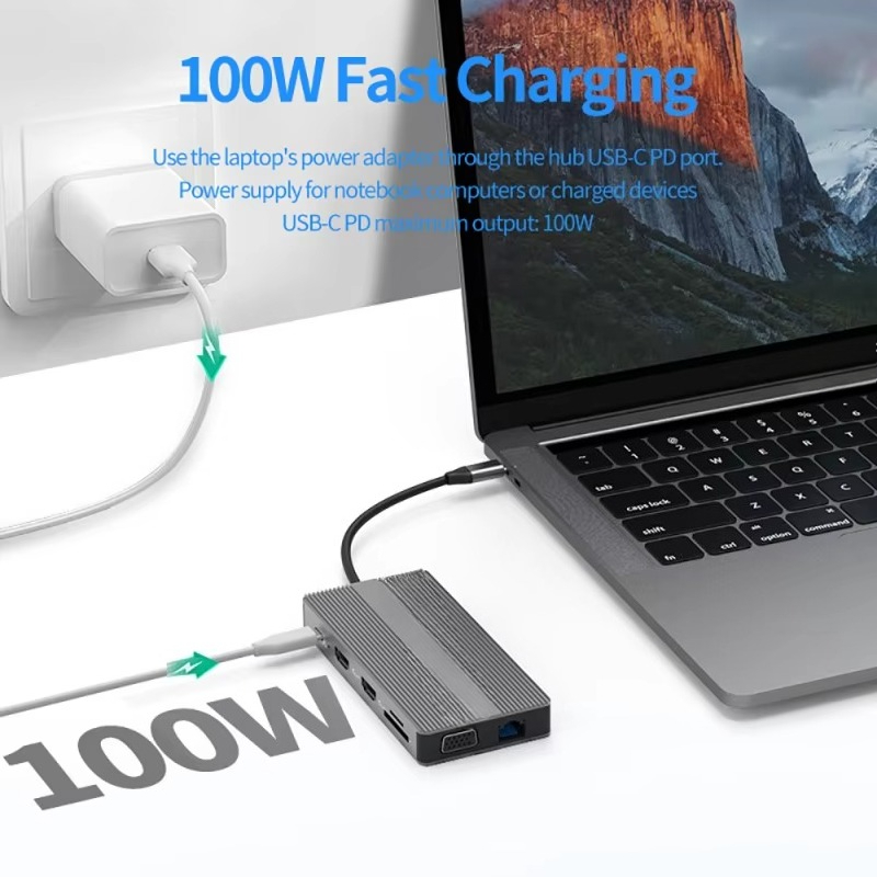 Usb C Hub 12 In 1 Triple Display - Stacja dokująca EE1 do laptopa 12