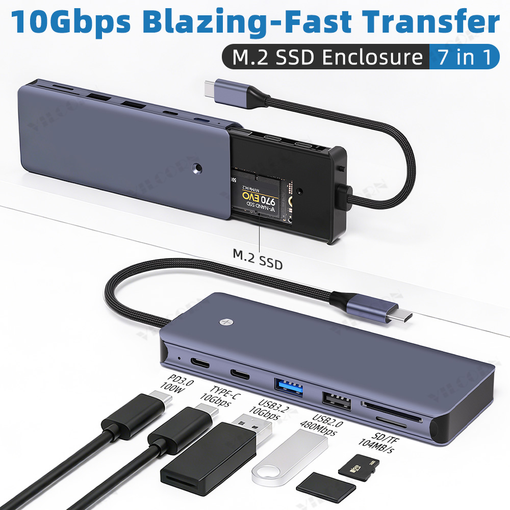 Docking Station For Macbook Pro - Hub USB C 7w1 do MacBook