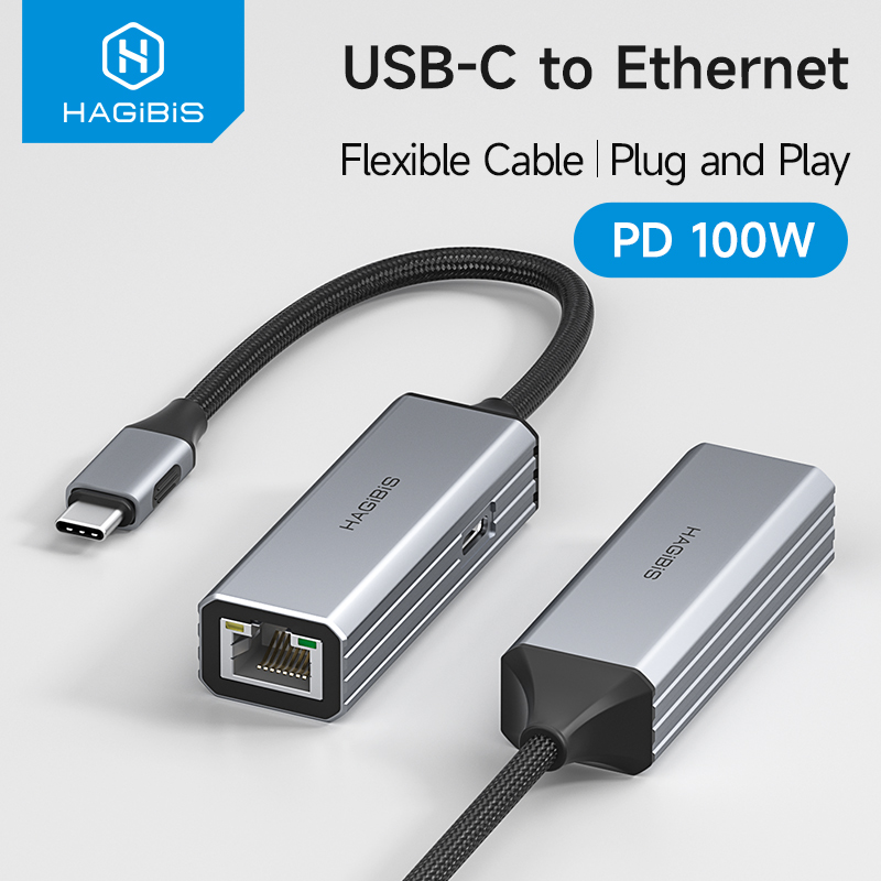 Usb C Hub Ethernet 2.5G - Adapter Hagibis USB C do Ethernetu,