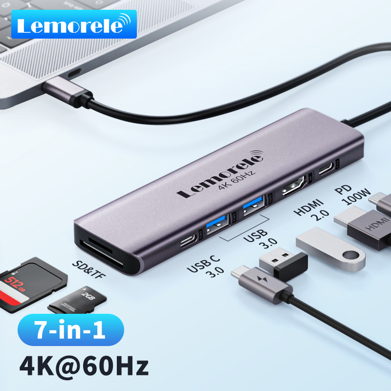 Docking Station For Macbook Pro - Lemorele 7-w-1 USB HUB Stacja Dokująca