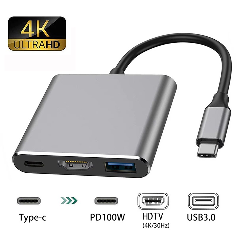 Usb C Dock Dual Hdmi 4K - Konwerter kablowy USB-C na HDMI 3