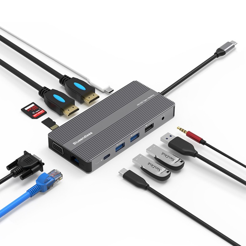 Usb C Hub 12 In 1 Triple Display - hitowy produkt: Stacja dokująca do laptopa