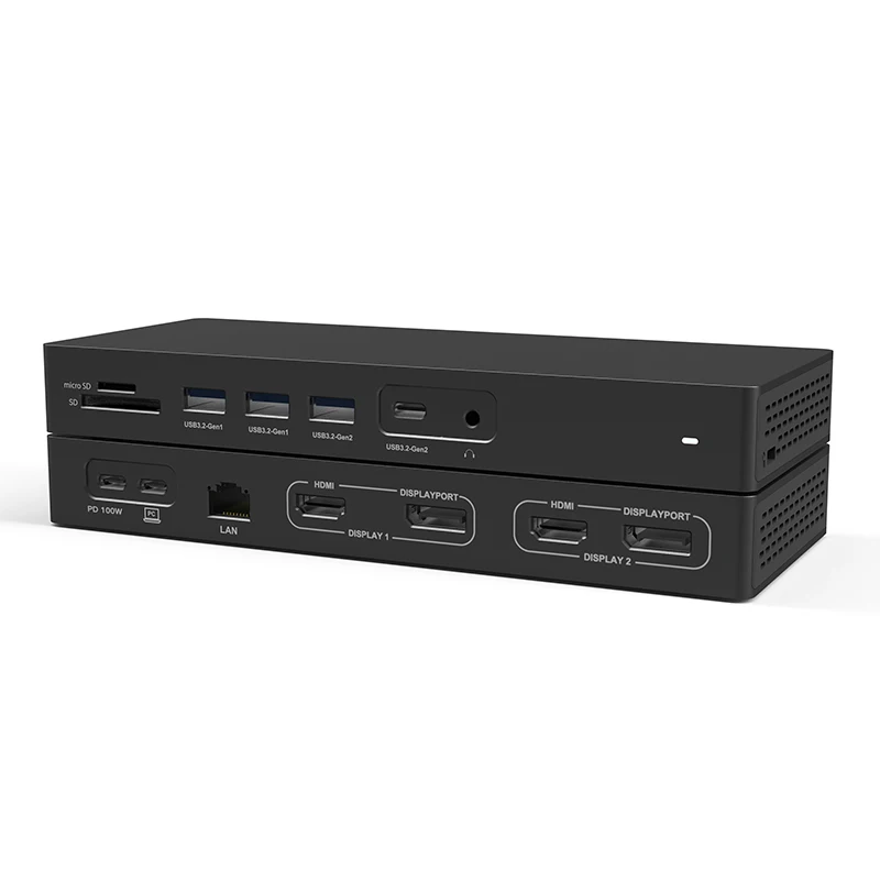 Docking Station Displaylink Dual 4K - Stacja dokująca z 14 portami, obsługa