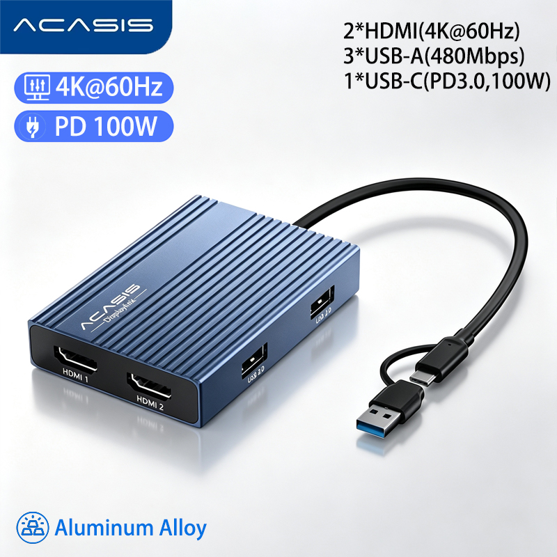 Docking Station Displaylink Dual 4K - ACASIS – stacja dokująca USB-C z