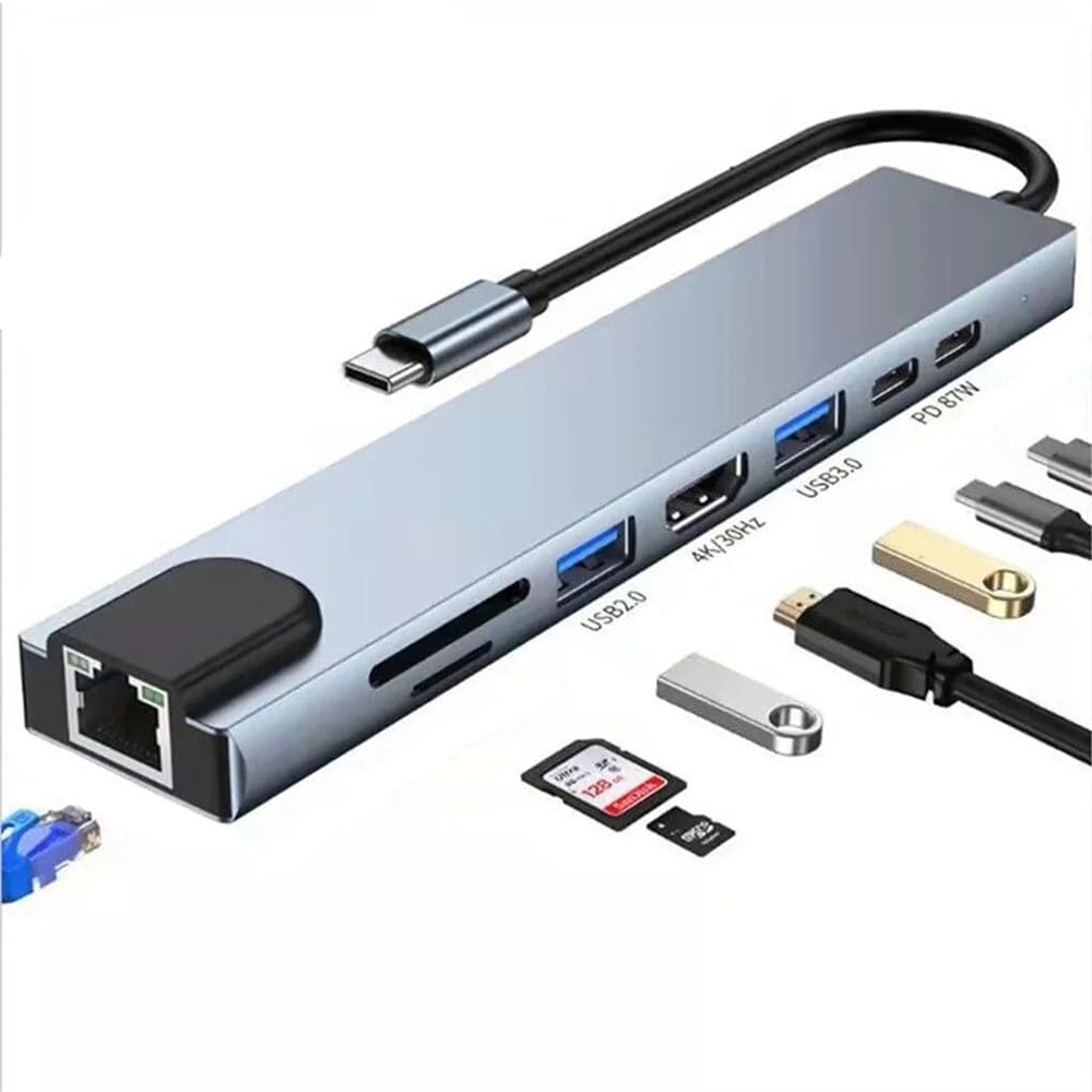 Usb C Hub Sd Card Reader 4K Hdmi - 8 w 1: hub USB-C, 4K