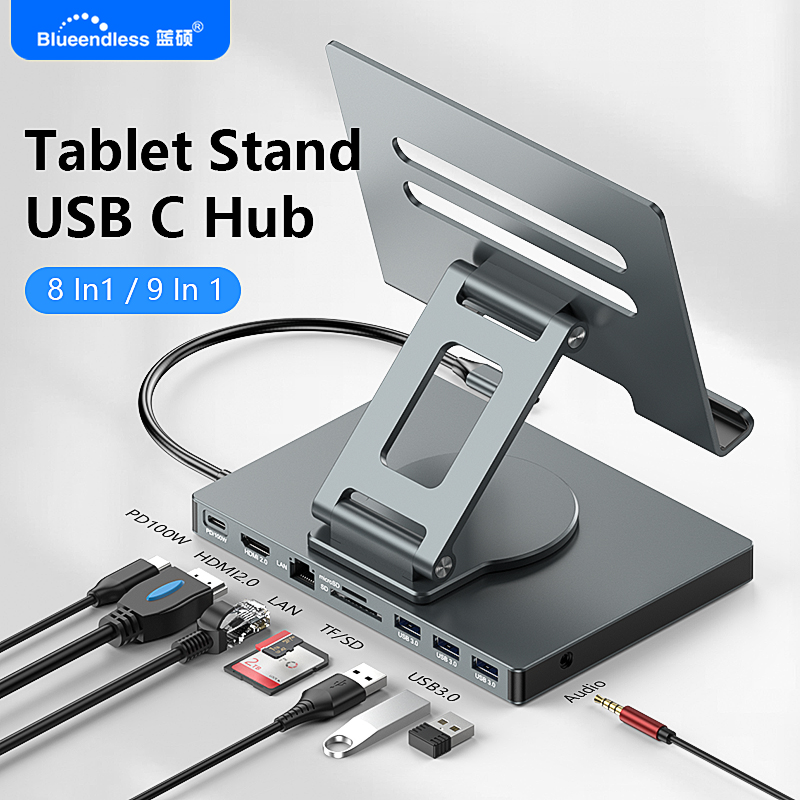Usb C Hub Sd Card Reader 4K Hdmi - Blueendless Stojak na iPada z Hubem