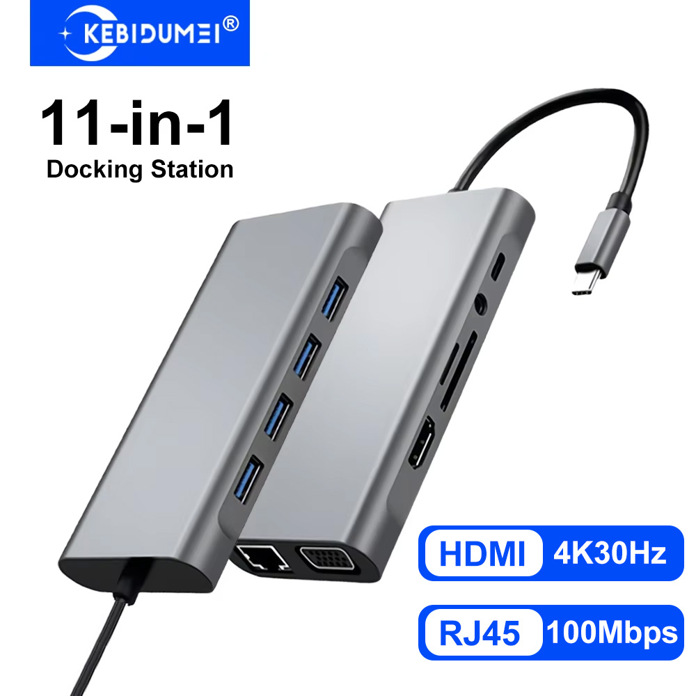 Usb C Hub Sd Card Reader 4K Hdmi - Stacje dokujące USB C 11-w-1 HUB