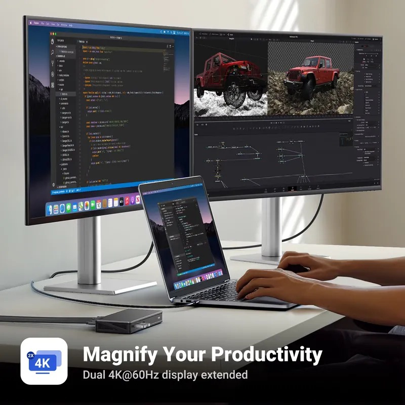 Docking Station Displaylink Dual 4K - Wyprzedaż! Stacja dokująca UGREEN DisplayLink 2xDP