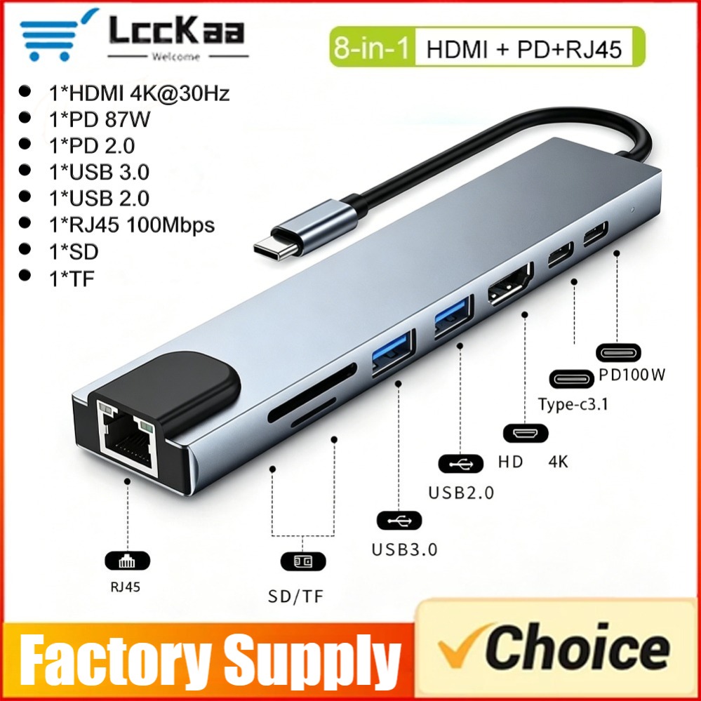 Usb C Hub Sd Card Reader 4K Hdmi - Hub USB-C 8w1/2 7w1/2 Typ C