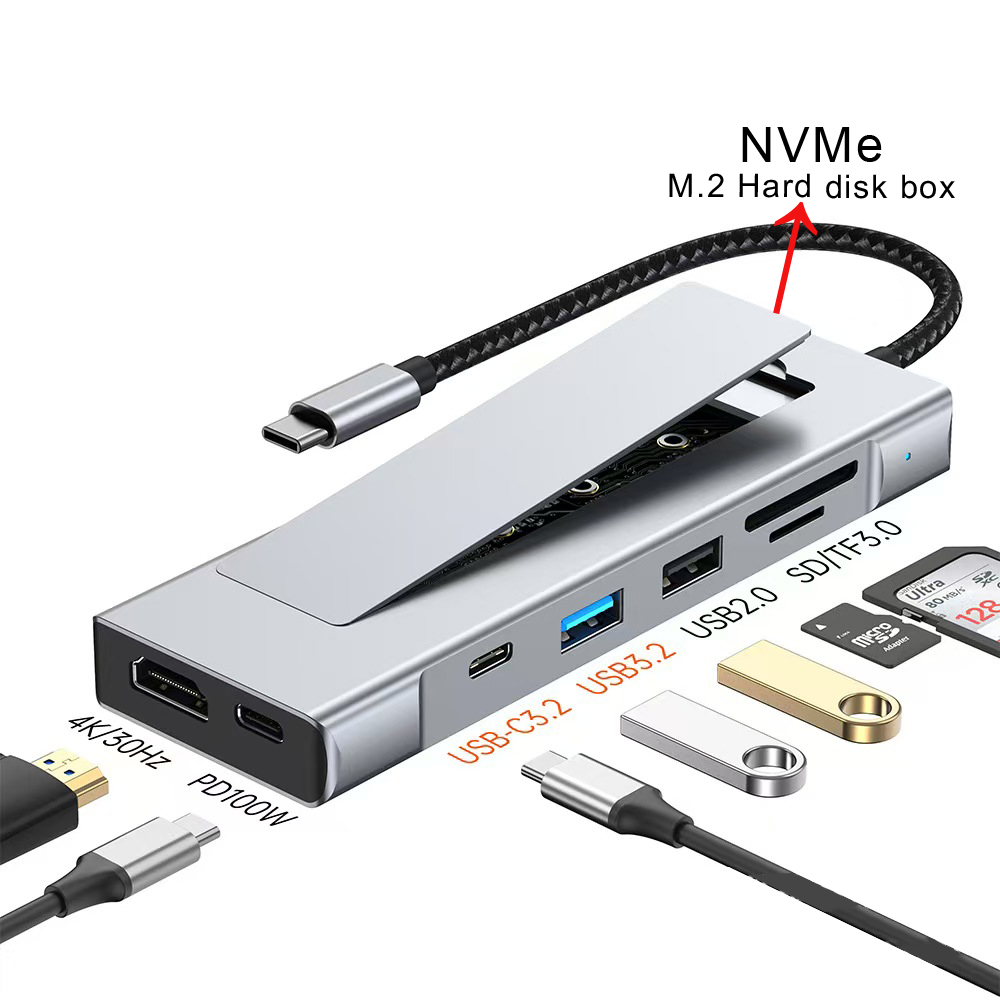 Usb C Hub With M.2 Nvme Slot - Hub USB C 8 w 1