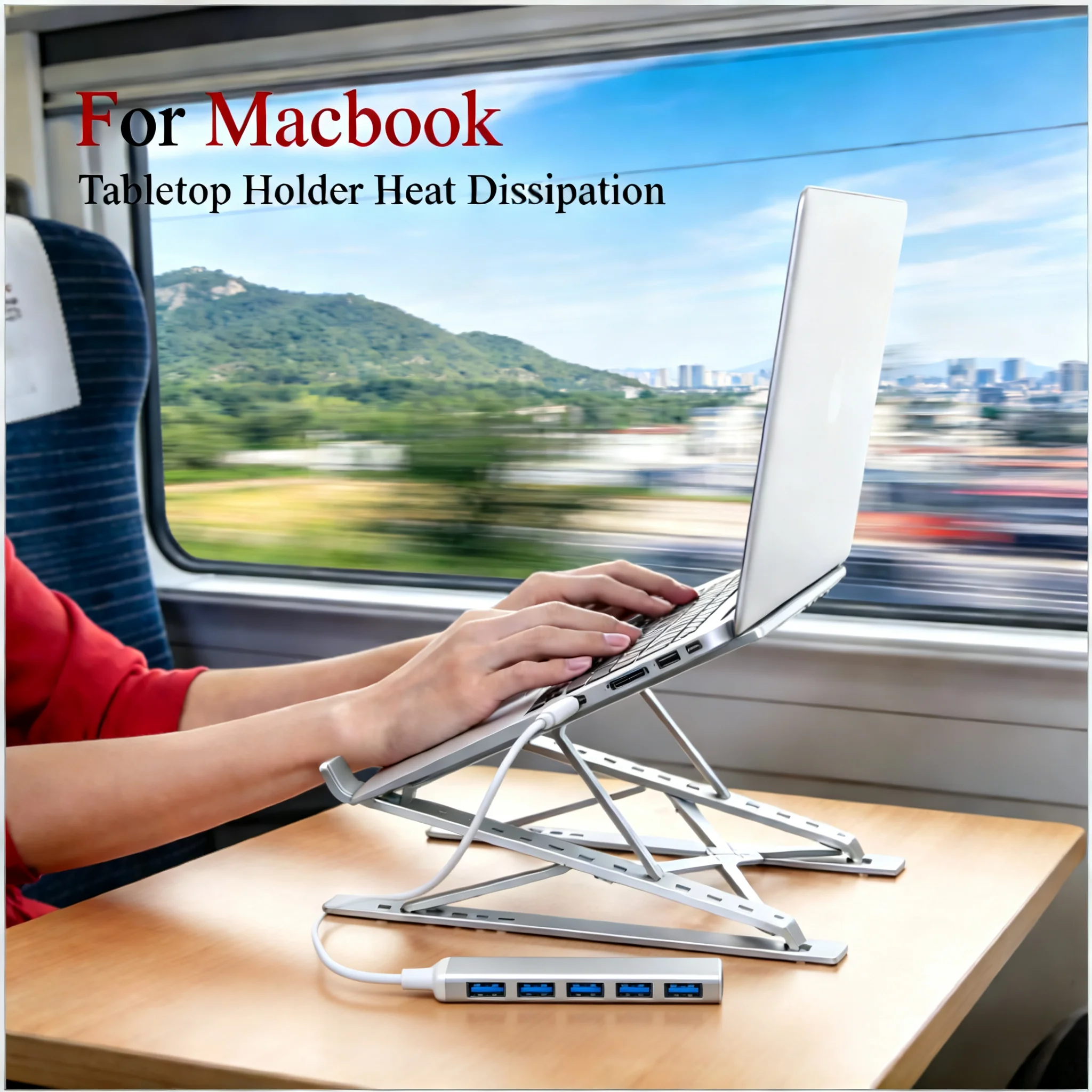 Laptop Stand Dock Aluminum - Stojak na laptopa do Macbooka, składany,