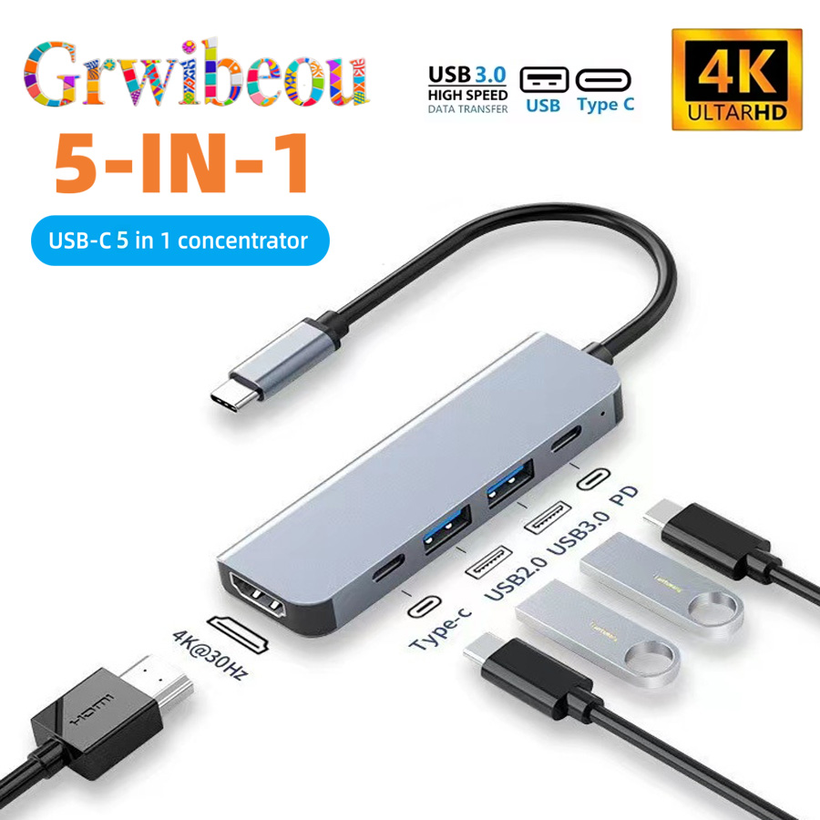 Usb C Dock Dual Hdmi 4K - NOWY HUB USB-C 5-W-1 lub 7-W-1,