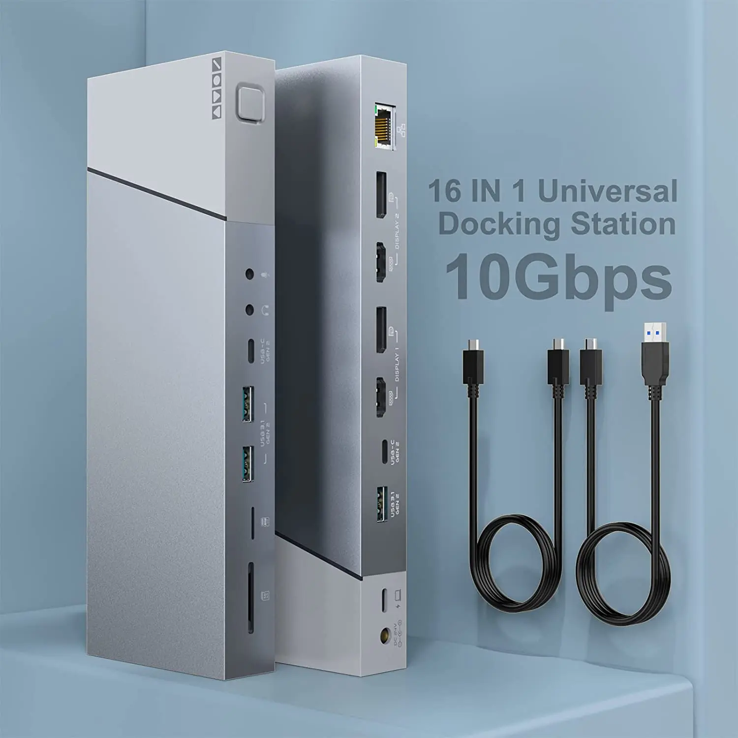 Docking Station Displaylink Dual 4K - Hub USB-C z DisplayPort 10 Gbps,