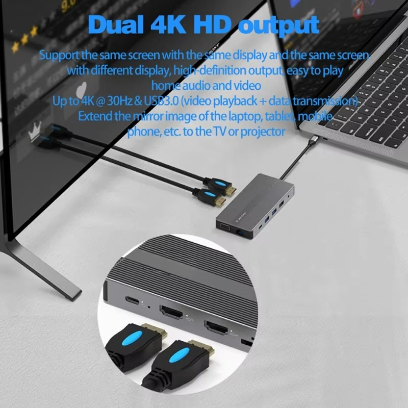 Stacja dokująca EE1 do laptopa – Usb C Hub 12 In 1 Triple Display recenzja i cena