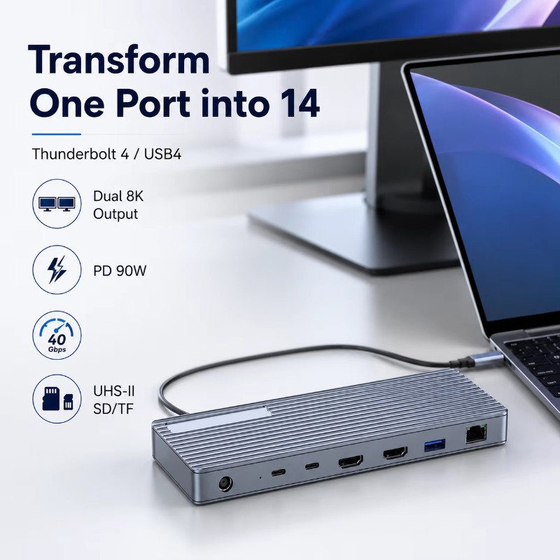 Stacja dokująca 14-w-1 Thunder – Docking Station Thunderbolt 4 recenzja i cena