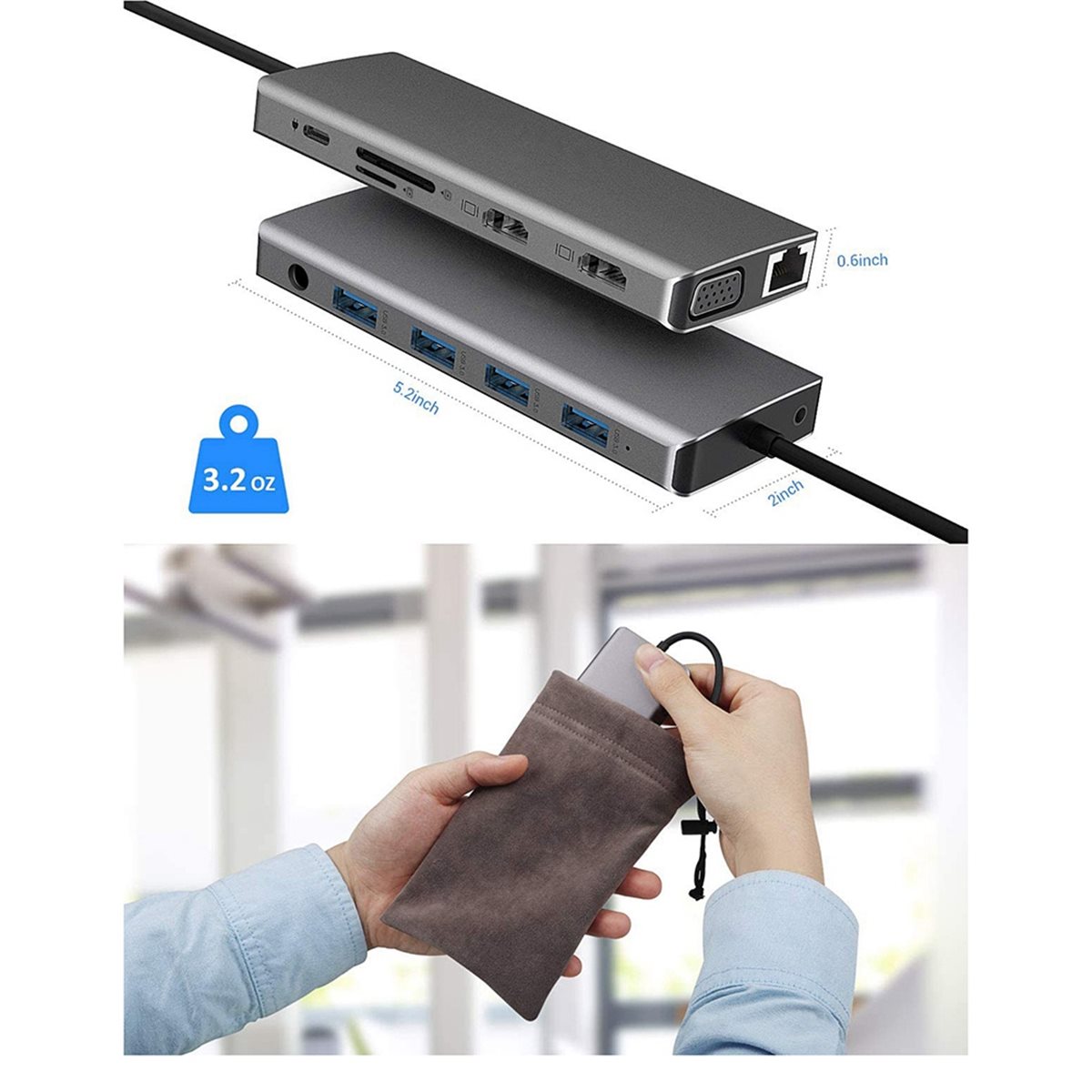 Hub USB-C 12 w 1 z potrójnym m – Usb C Hub 12 In 1 Triple Display recenzja i cena