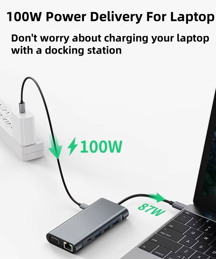 HUB USB, HUB USB typu C, adapt – Usb C Dock With 100W Pd recenzja i cena