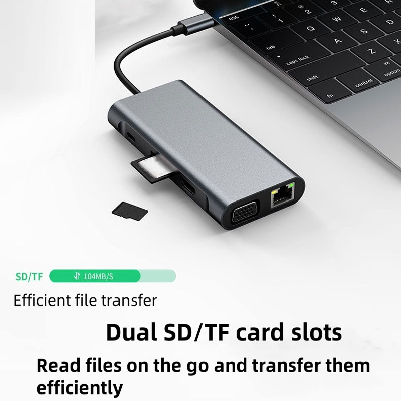 HUB USB, HUB USB typu C, adapt – Usb C Dock With 100W Pd recenzja i cena