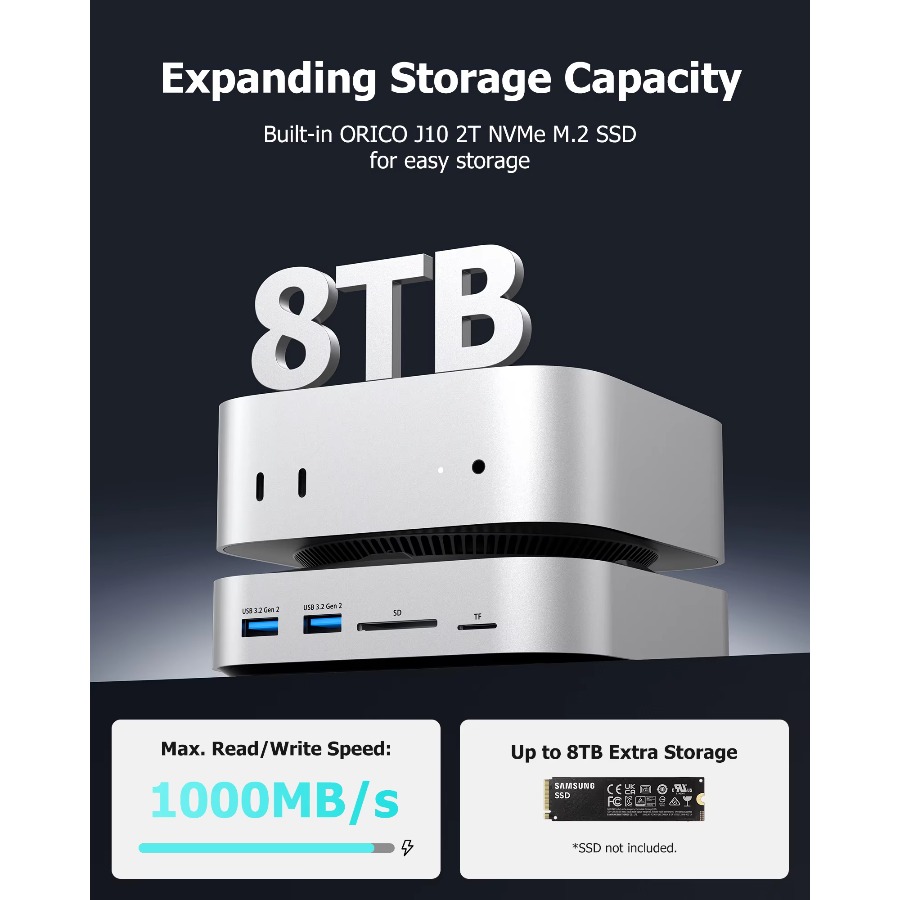 Hub USB-C do Mac Mini M4, stac – Usb C Hub With M.2 Nvme Slot recenzja i cena