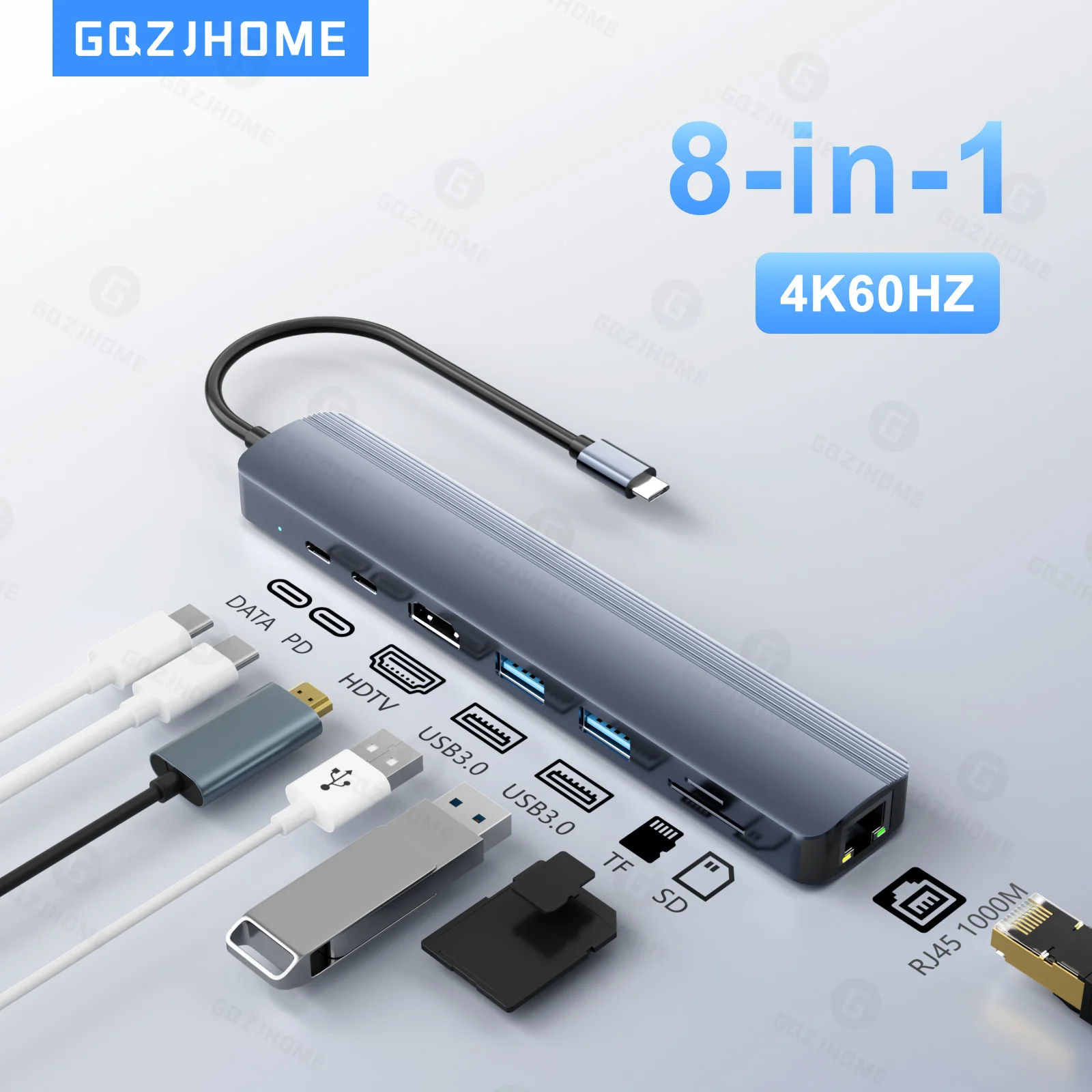 Koncentrator USB C 8 w 1 z 4K  – Usb C Hub Sd Card Reader 4K Hdmi recenzja i cena
