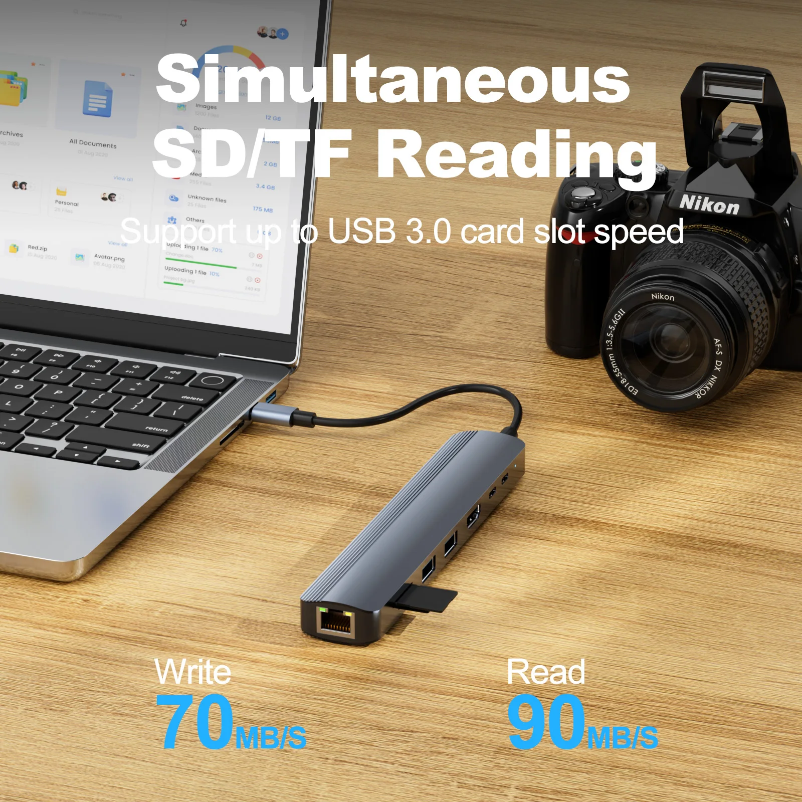 Koncentrator USB C 8 w 1 z 4K  – Usb C Hub Sd Card Reader 4K Hdmi recenzja i cena