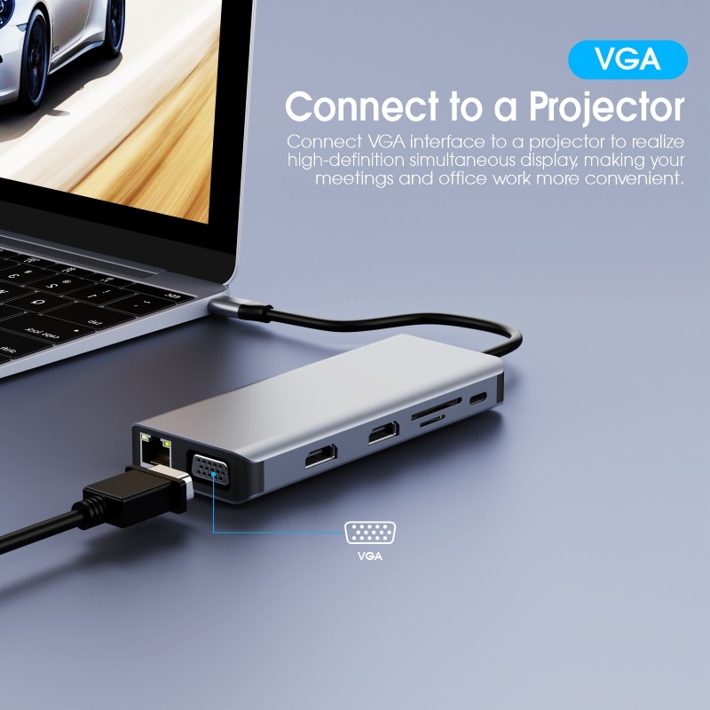 Stacja dokująca USB-C 12 w 1,  – Usb C Hub 12 In 1 Triple Display recenzja i cena