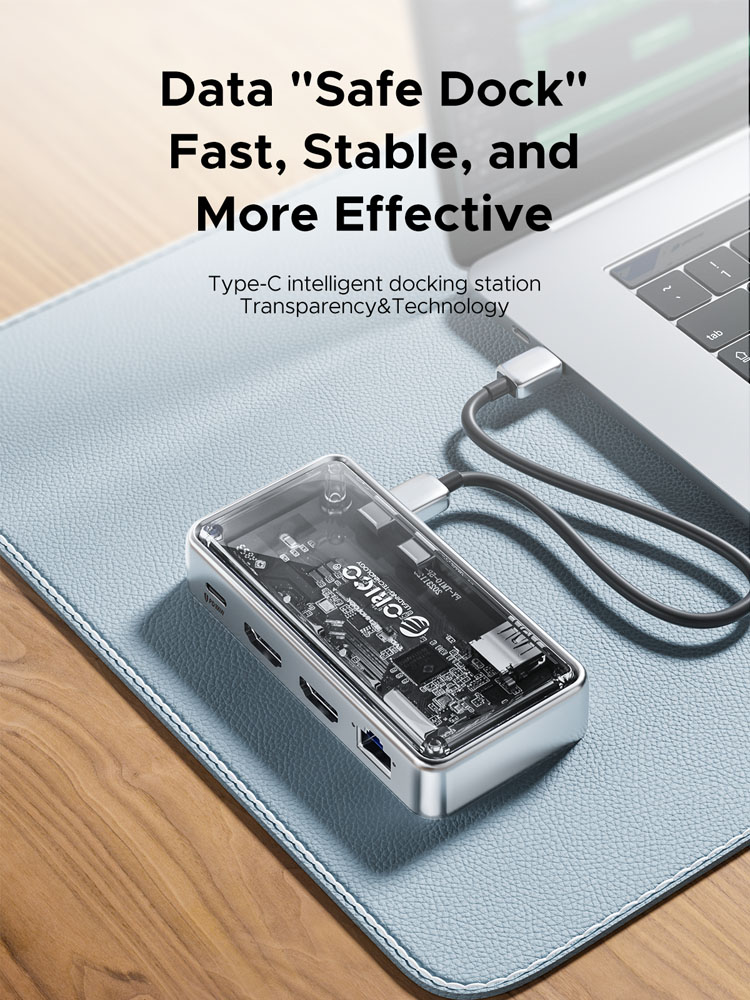 ORICO Przezroczysta stacja dok – Usb C Hub Ethernet 2.5G recenzja i cena