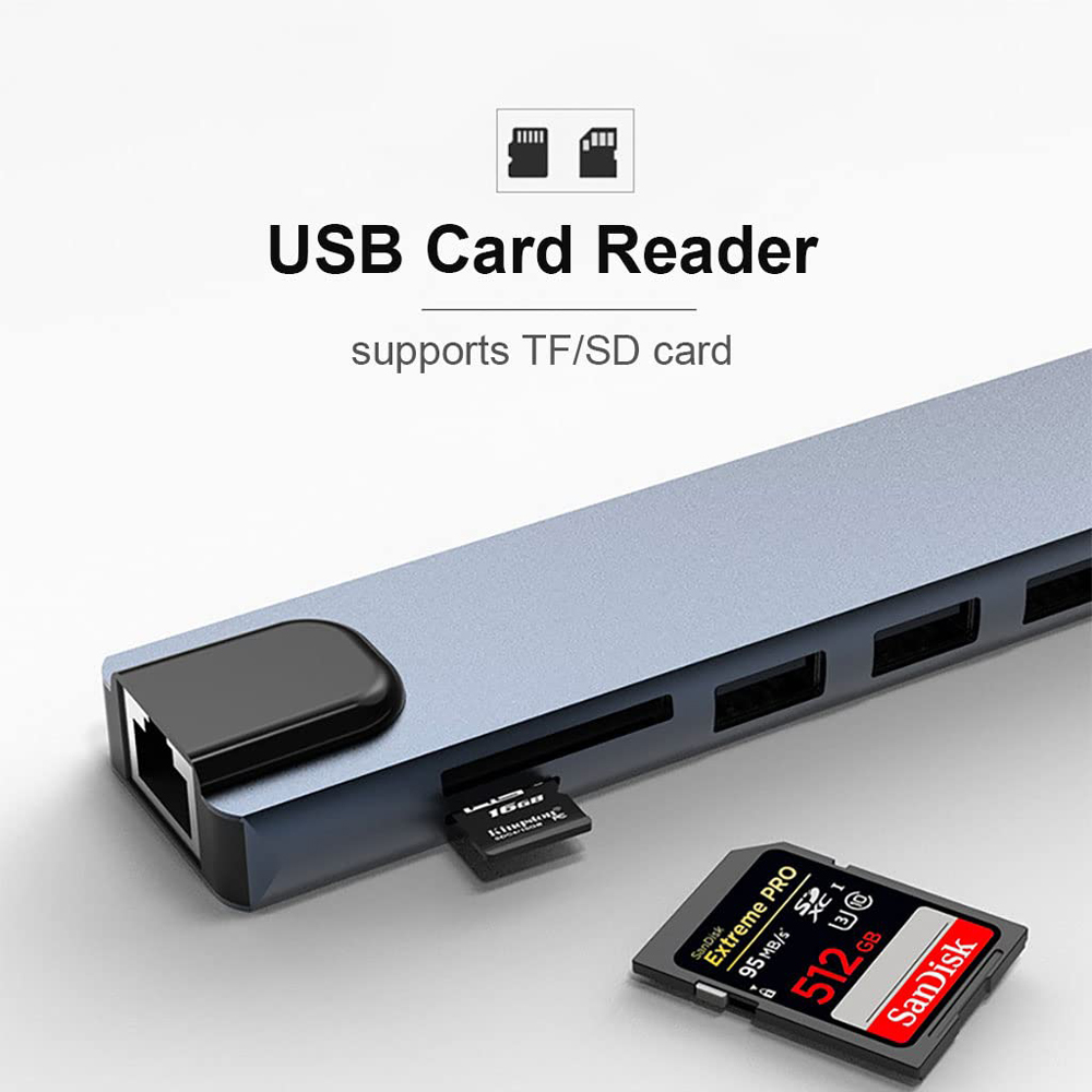 8 w 1: hub USB-C, 4K przy 30 H – Usb C Hub Sd Card Reader 4K Hdmi recenzja i cena