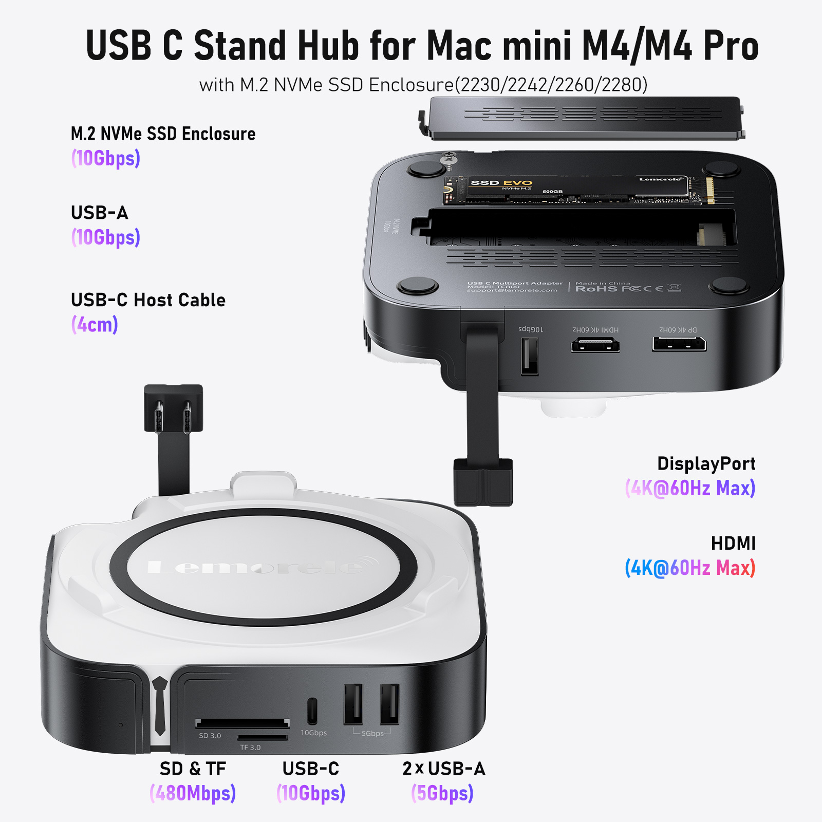 Lemorele 9 w 2 Stacja Dokująca – Usb C Hub With M.2 Nvme Slot recenzja i cena