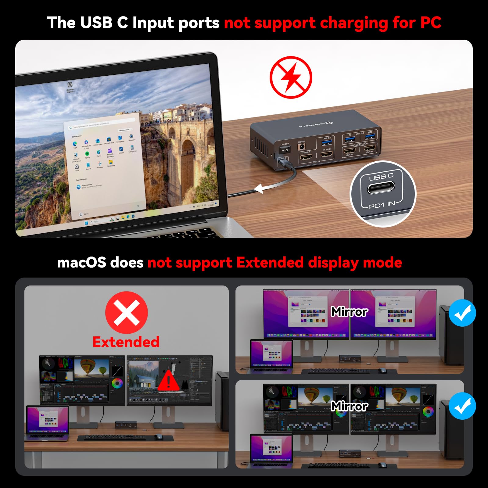 Przełącznik KVM 2 monitory 2 k – Docking Station Dual Monitor Dp Hdmi recenzja i cena