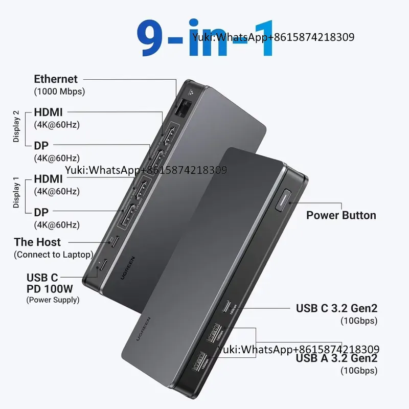 Stacja dokująca USB-C 9 w 1 CM – Docking Station Displaylink Dual 4K recenzja i cena