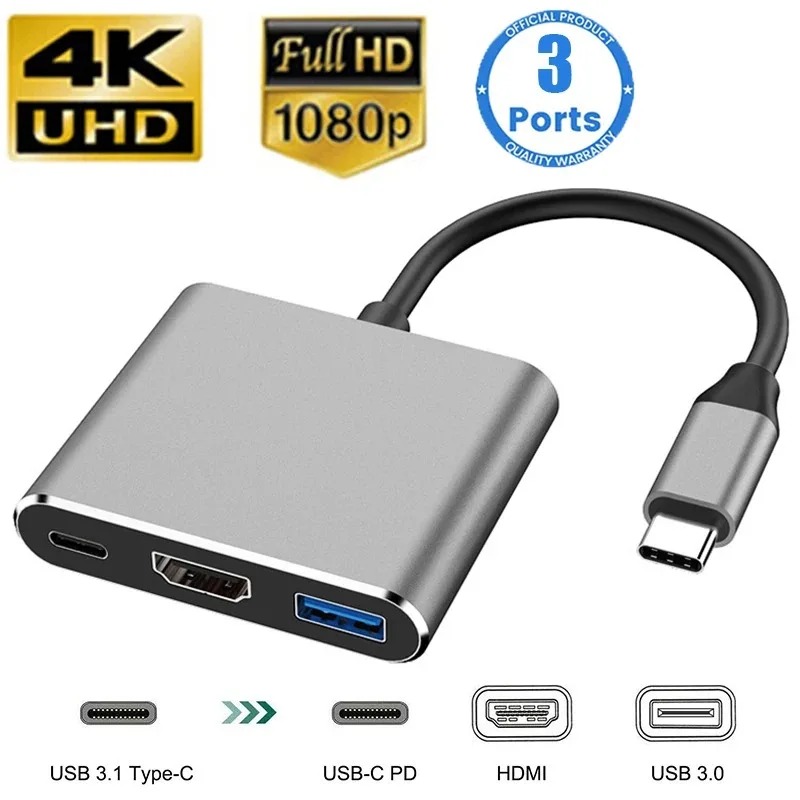USB C HUB 3w1 Typ C 3.0 do HDM – Usb C Dock Dual Hdmi 4K recenzja i cena
