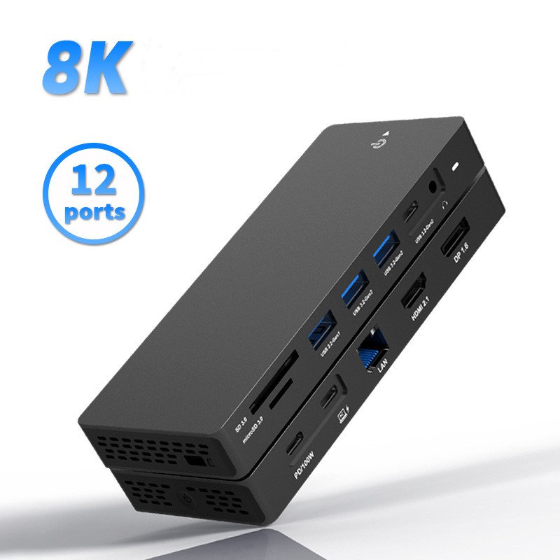 Stacja dokująca USB-C 4K60Hz H – Usb C Hub 12 In 1 Triple Display recenzja i cena