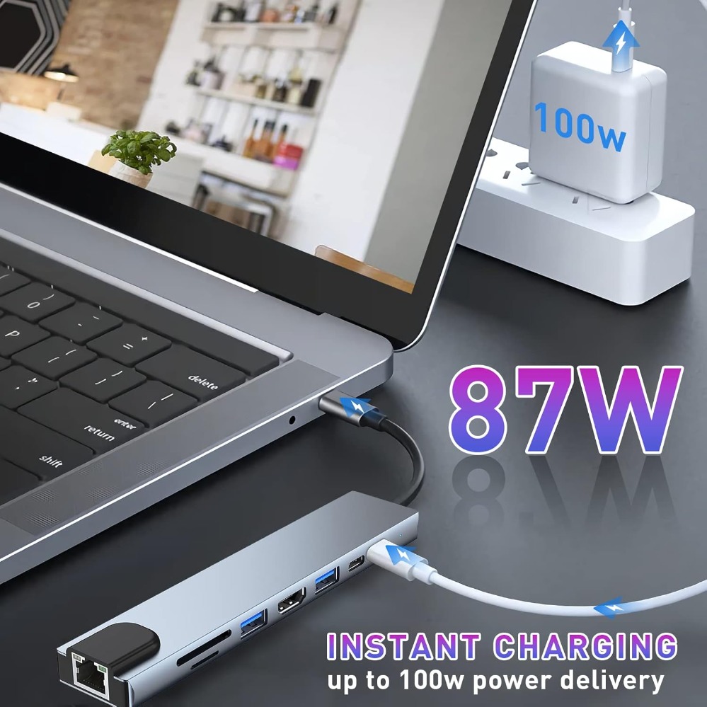 Hub USB-C 8w1/2 7w1/2 Typ C 3. – Usb C Hub Sd Card Reader 4K Hdmi recenzja i cena