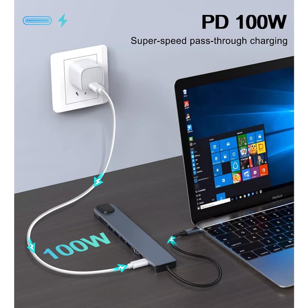 Hub USB-C 8w1/2 7w1/2 Typ C 3. – Usb C Hub Sd Card Reader 4K Hdmi recenzja i cena