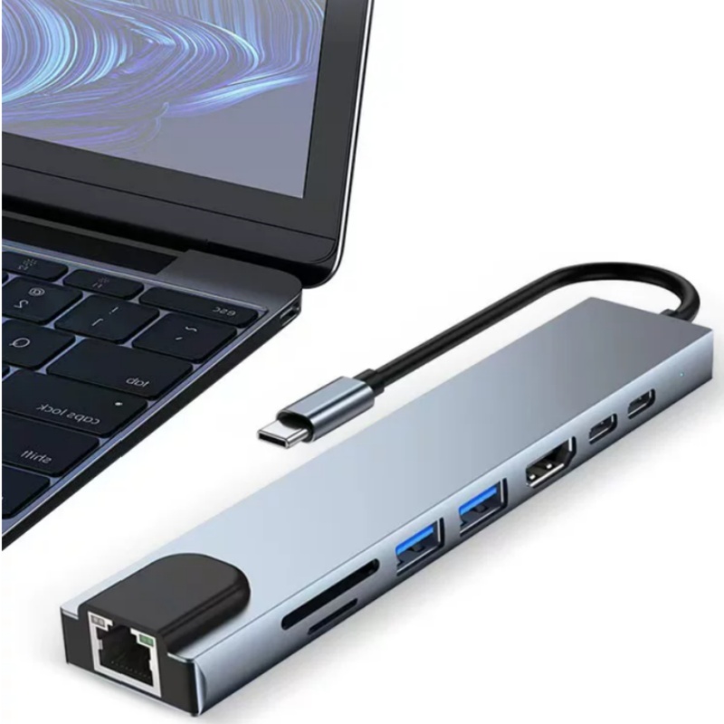 Stacja rozszerzeń 8-w-1 Type-C – Usb C Hub Sd Card Reader 4K Hdmi recenzja i cena