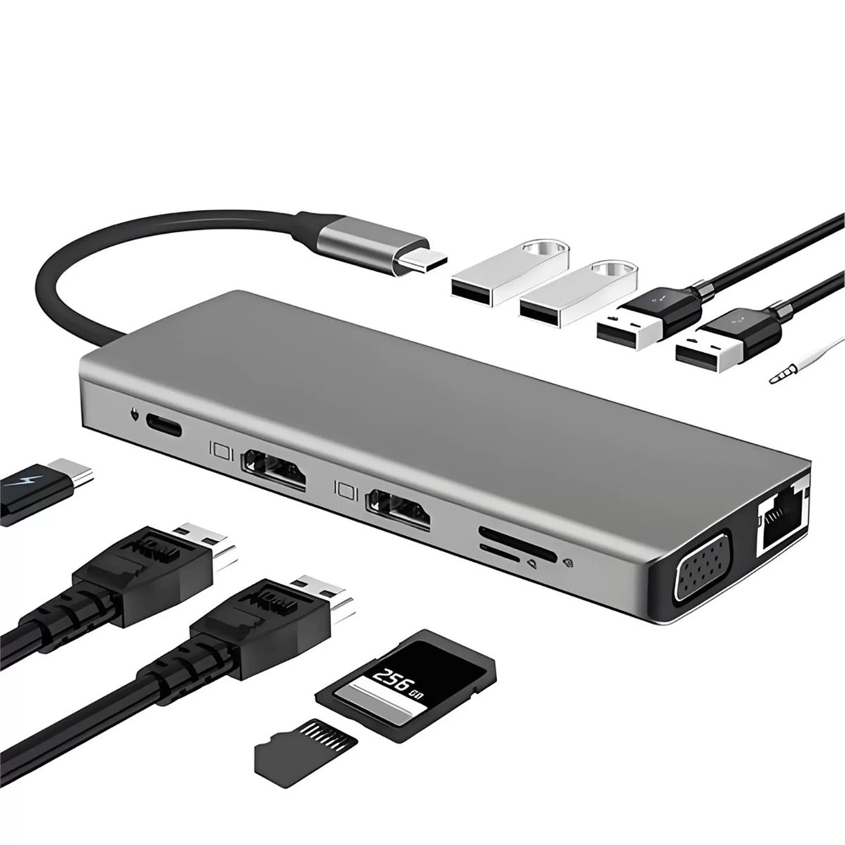 N86R 12 w 1 Hub USB C Adapter  – Usb C Hub 12 In 1 Triple Display recenzja i cena