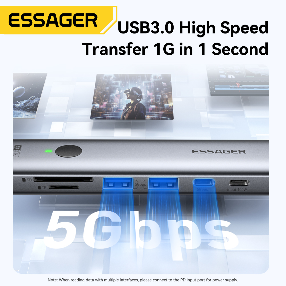 Essager USB C HUB 4K 7-w-1 Typ – Usb C Dock Dual Hdmi 4K recenzja i cena