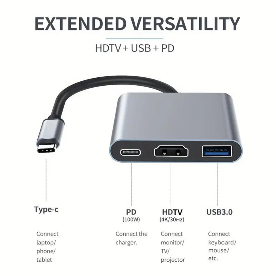 Adapter 3-w-1 USB-C (męski na  – Usb C Dock Dual Hdmi 4K recenzja i cena