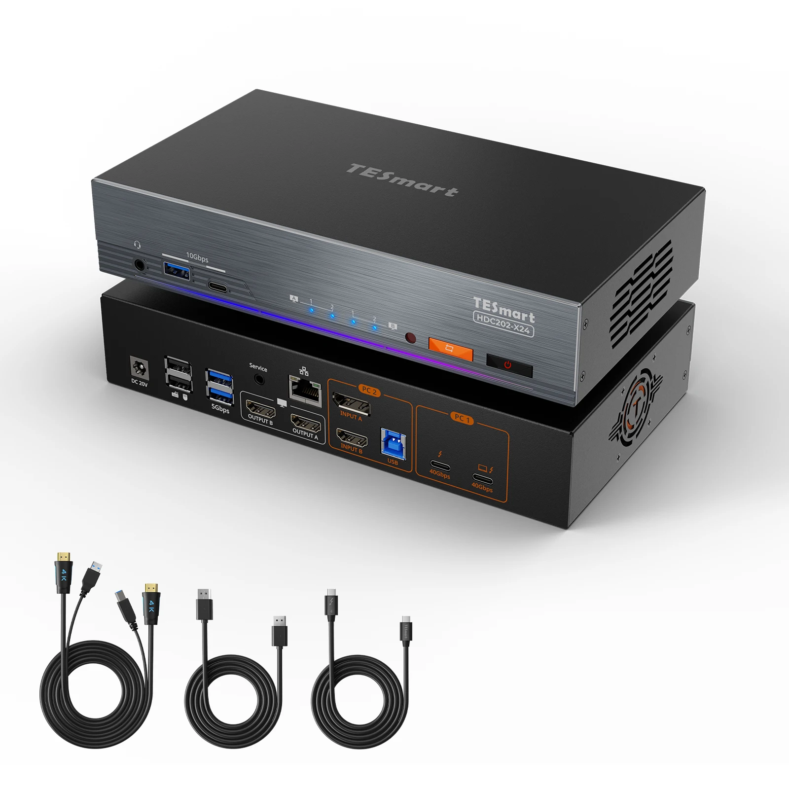 Przełącznik KVM TESmart 2x2 Hy – Docking Station Dual Monitor Dp Hdmi recenzja i cena