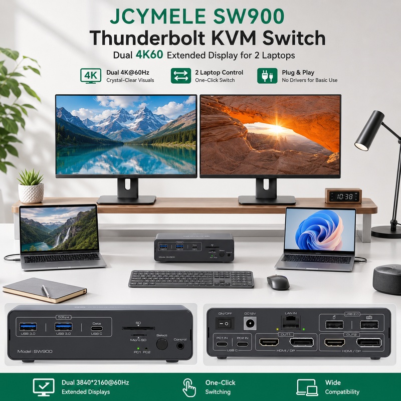 Stacja dokująca KVM USB-C 14-w – Docking Station Dual Monitor Dp Hdmi recenzja i cena